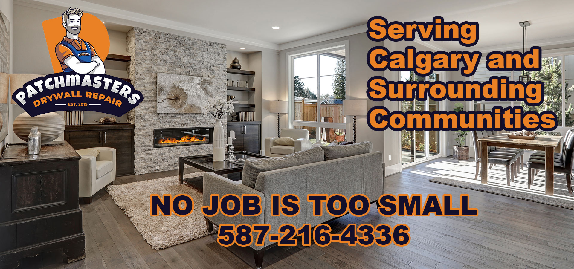 Need drywall repair?  No job is too small (or too big) for Patchmasters!